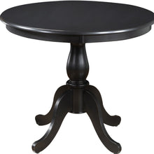 Load image into Gallery viewer, 36" Rounded Solid Manufactured Wood And Solid Wood Pedestal Base Dining Table - Black
