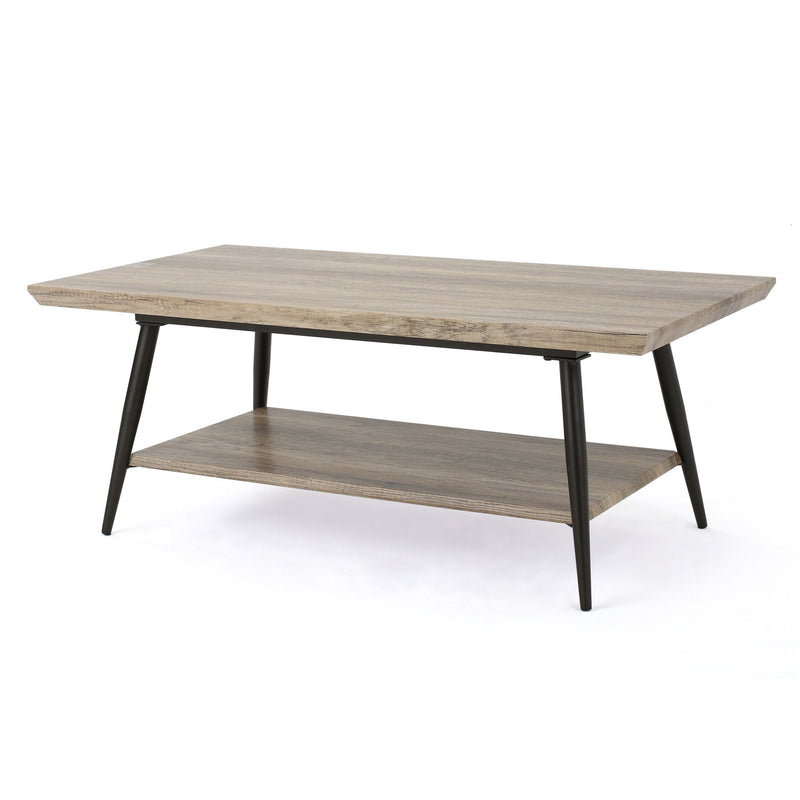 Wood Coffee Table - Gray / Black