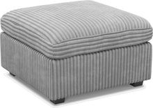 Load image into Gallery viewer, Corduroy Storage Ottoman - Gray / Black
