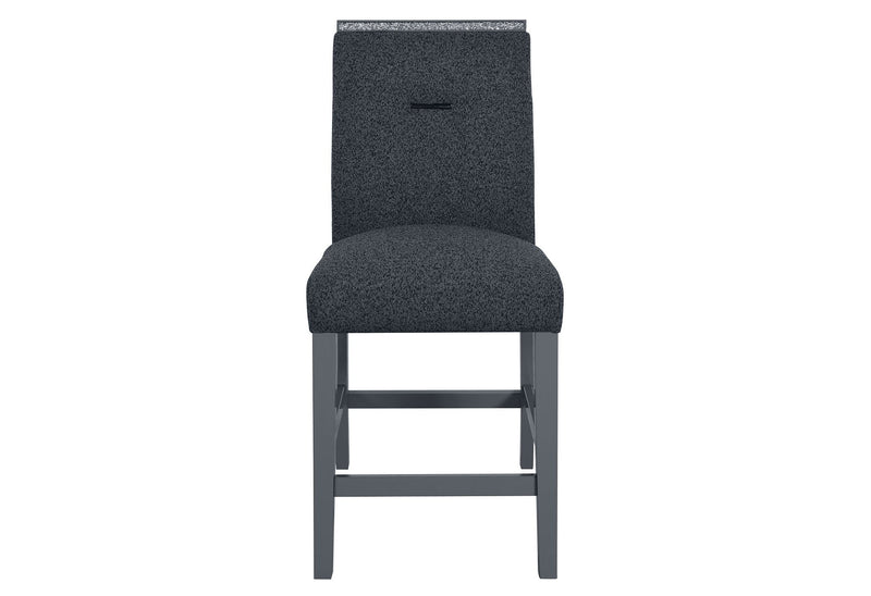 25" Contemporary Wood And Suede Counter Height Bar Chair - Gray