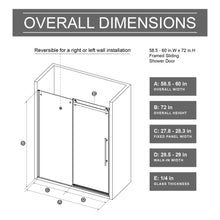 Load image into Gallery viewer, Frameless Shower Door Single Sliding, Adjustable Zinc Roller Rail - Chrome
