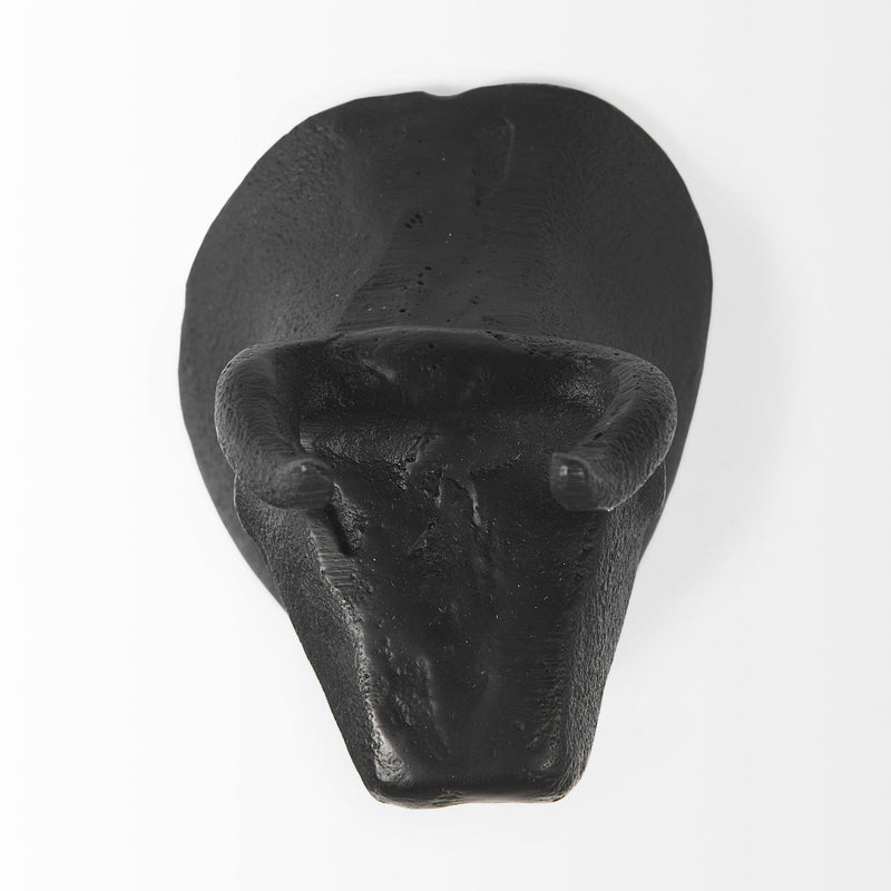 Bull Decorative Wall Sculpture (Set of 2) - Black