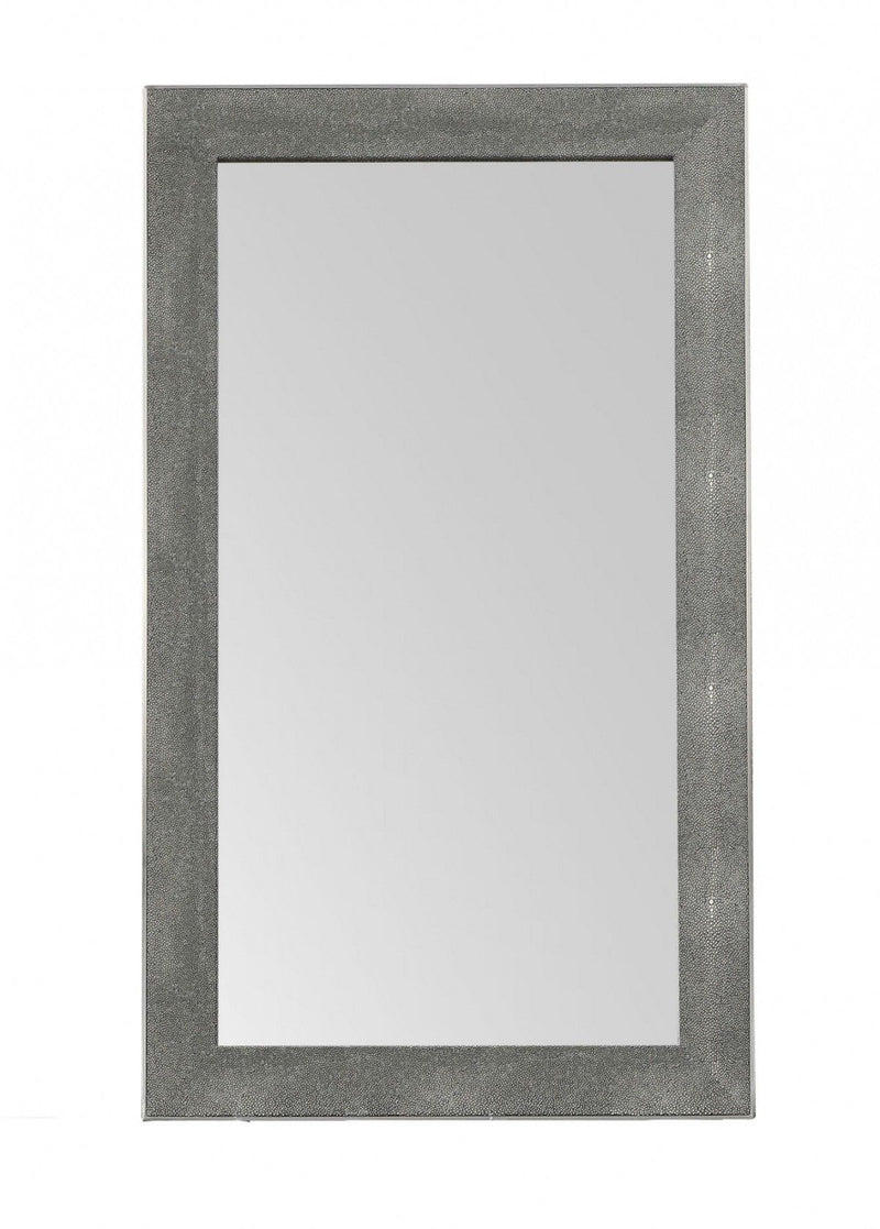 Shagreen Framed Accent Mirror - Gray