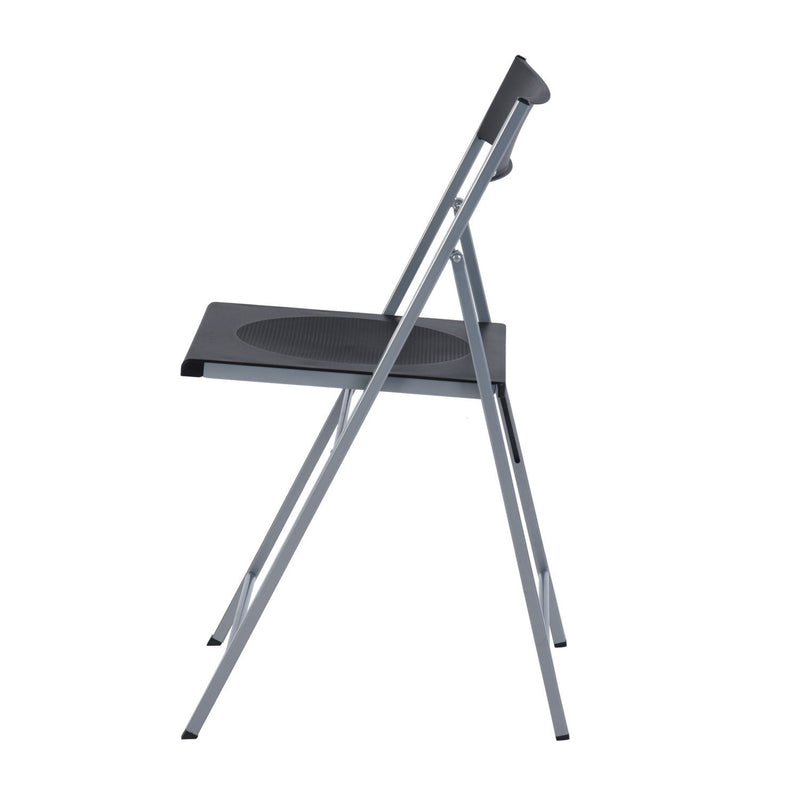 Folding Side Chairs (Set of 6) - Black / Silver