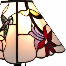 Load image into Gallery viewer, Candlestick Table Lamp With Ivory And Red Birds Novelty Shade - Dark Brown
