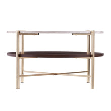 Load image into Gallery viewer, Solid Wood Manufactured Wood Metal Round Coffee Table - Brass
