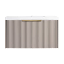 Load image into Gallery viewer, Contemporary Wall Mounted Bathroom Vanity With Resin Double Sink
