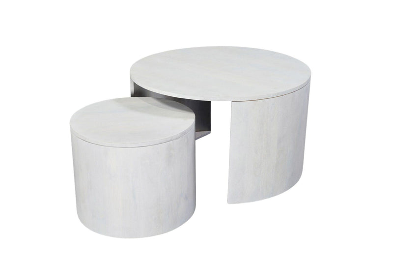 Round Nested Coffee Tables (Set of 2) - White