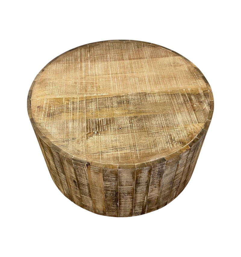 32" Solid Wood Round Coffee Table - Brown