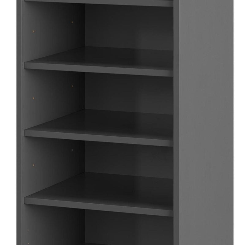 Ten Pair Solid Woodshoe Storage Cabinet (752043) - Gray