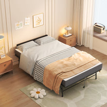 Load image into Gallery viewer, Twin Extra Long Folding Bed With Adjustable Headboard, Cot With Memory Foam Mattress - Black
