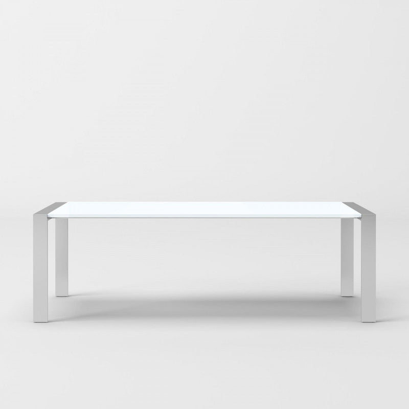95" Stainless Steel Dining Table - White