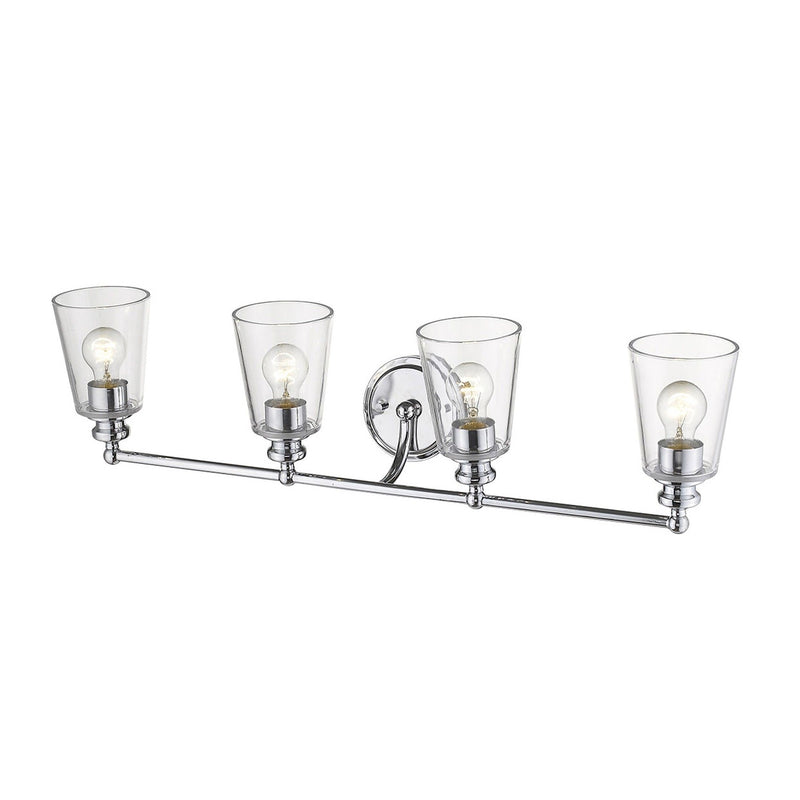 Metal And Glass Vanity Flush Mounted Sconce (398767) - Silver And Clear