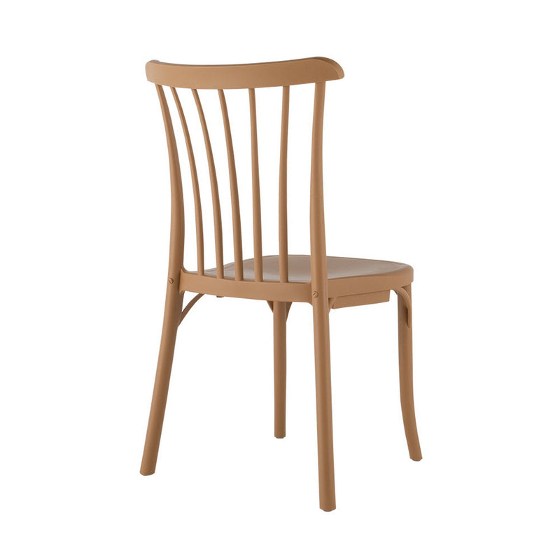 Heavy Duty Plastic Slat Back Dining Side Chairs (Set of 2) - Natural