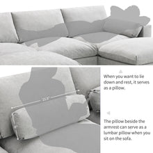 Load image into Gallery viewer, Modular Sectional With Storage Pockets, 5 Seat U Shaped Couch Set With Pillows, Free Combination Modern Cloud Sofa With 2 Movable Ottoman
