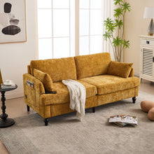 Load image into Gallery viewer, Chenille 2 Seater Sofa With LED Light, USB Charging Port, And Storage Bag
