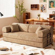 Load image into Gallery viewer, Modern 2 Tone Fabric Convertible Sleeper Sofa Bed
