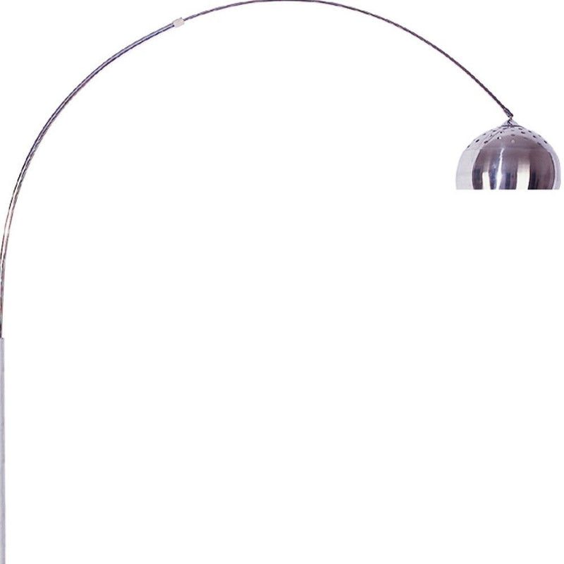 Metal Arched Floor Lamp - Silver White