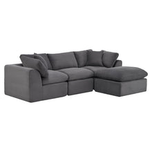 Load image into Gallery viewer, Corduroy Modular Sofa Chaise With Ottoman Toss Pillows (725209) - Dark Gray
