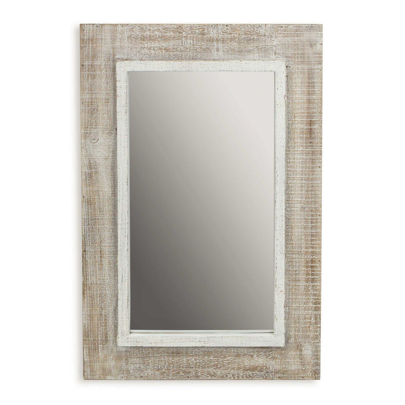 Framed Accent Mirror - Natural / White
