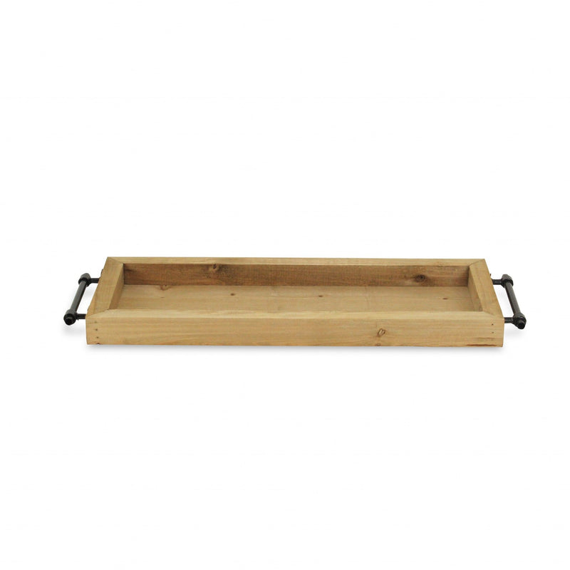 Solid Wood Handmade Vanity Tray With Handles - Natural