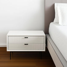 Load image into Gallery viewer, Two Drawer Faux Wood Nightstand - White And Black
