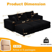 Load image into Gallery viewer, Convertible Deep Seat Sofa With Soft Pillows And Ottomans
