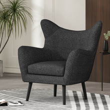 Load image into Gallery viewer, Mid - Century Modern Arm Chair With Wingback Design Wood Legs

