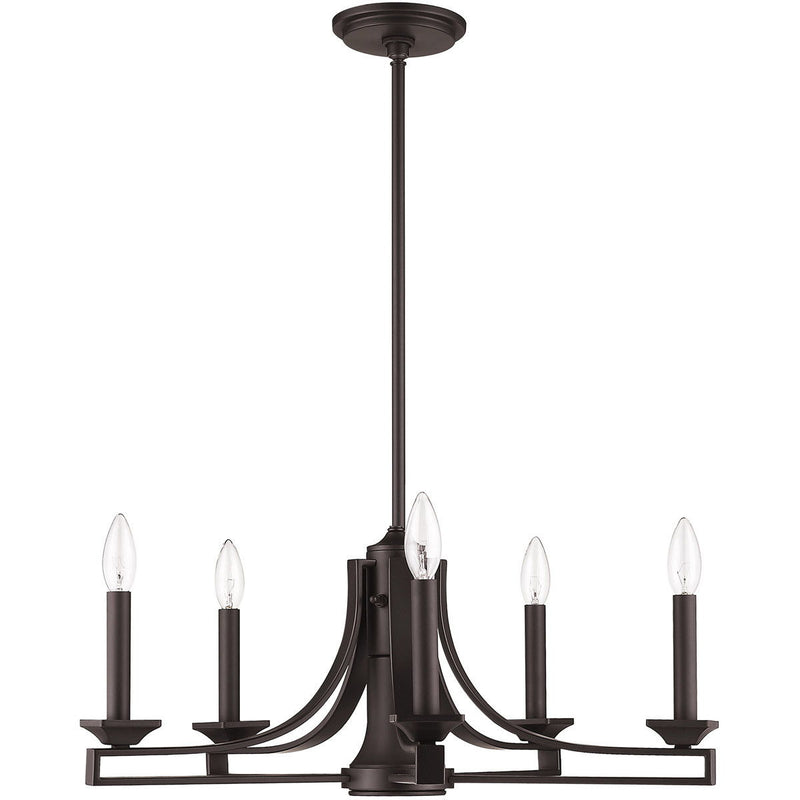 18" 6 Light Dimmable Chandelier With Shades - Bronze