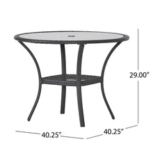 Load image into Gallery viewer, Bistro Table With Iron Frame And Glass Top - Gray
