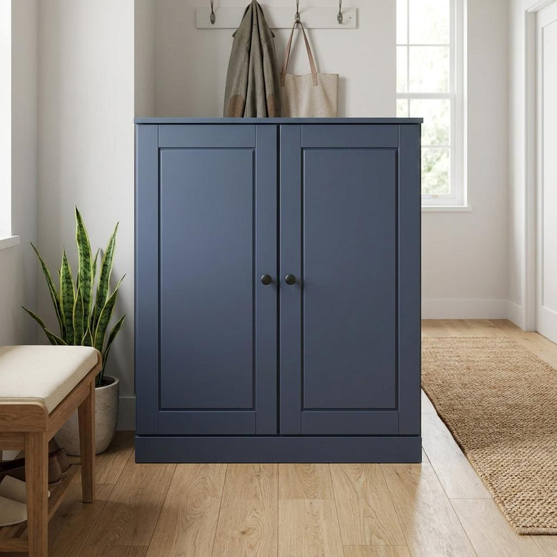 Twenty Pair Solid Woodshoe Storage Cabinet (752369) - French Blue