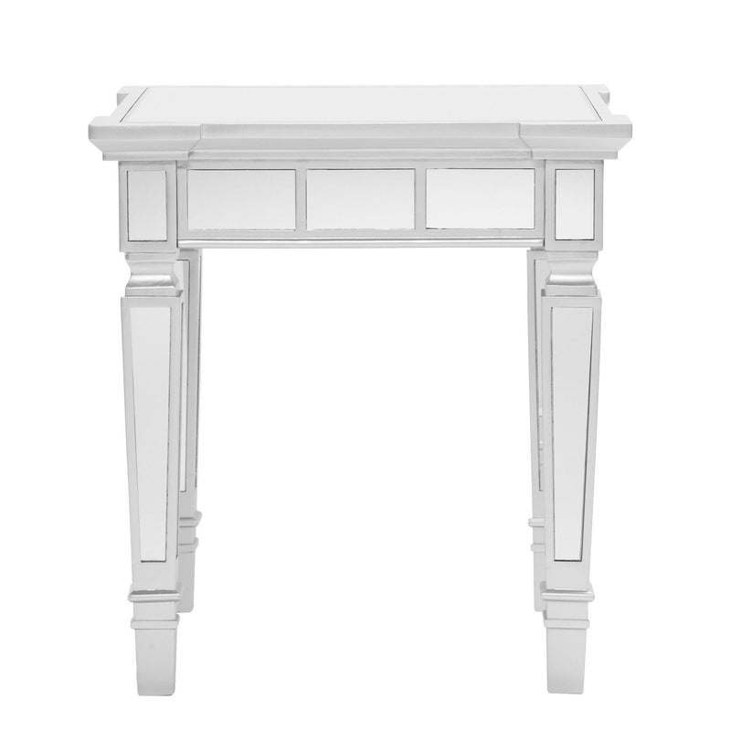 Glass Square End Table - Silver