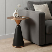 Load image into Gallery viewer, Steel Round Pedestal End Table - Rose / Gold / Black
