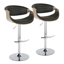 Load image into Gallery viewer, Symphony - Mid Century Modern Adjustable Barstool With Swivel &amp; Rounded T Footrest (Set of 2)
