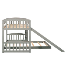 Load image into Gallery viewer, Twin Over Twin Bunk Bed with Slide and Ladder, Gray(OLD SKU :LP000514AAE)
