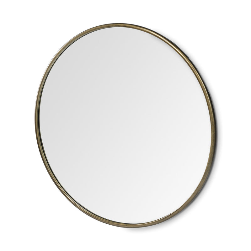 47" Round Metal Framed Accent Mirror - Gold
