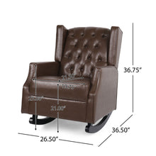 Load image into Gallery viewer, Amedou - Contemporary Tufted Wingback Rocking Chair - Dark Brown
