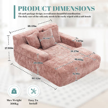 Load image into Gallery viewer, Chenille Interior Lazy Sofa Chaise Longue Armchair With 3 Pillows And Armrests
