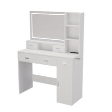Load image into Gallery viewer, 40.95" Newly Designed Smart Mirror Dressing Table With Drawers And Storage Cabinet, Dressing Table With Dressing Pad For Bedroom, Dressing Room
