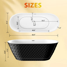 Load image into Gallery viewer, Freestanding Bathtub With Diamond Pattern Design
