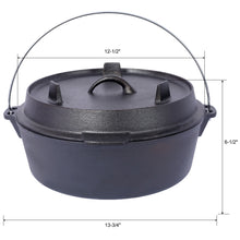 Load image into Gallery viewer, Pre-Seasoned Cast Dutch Oven With Skillet Lid And Pot Rack
