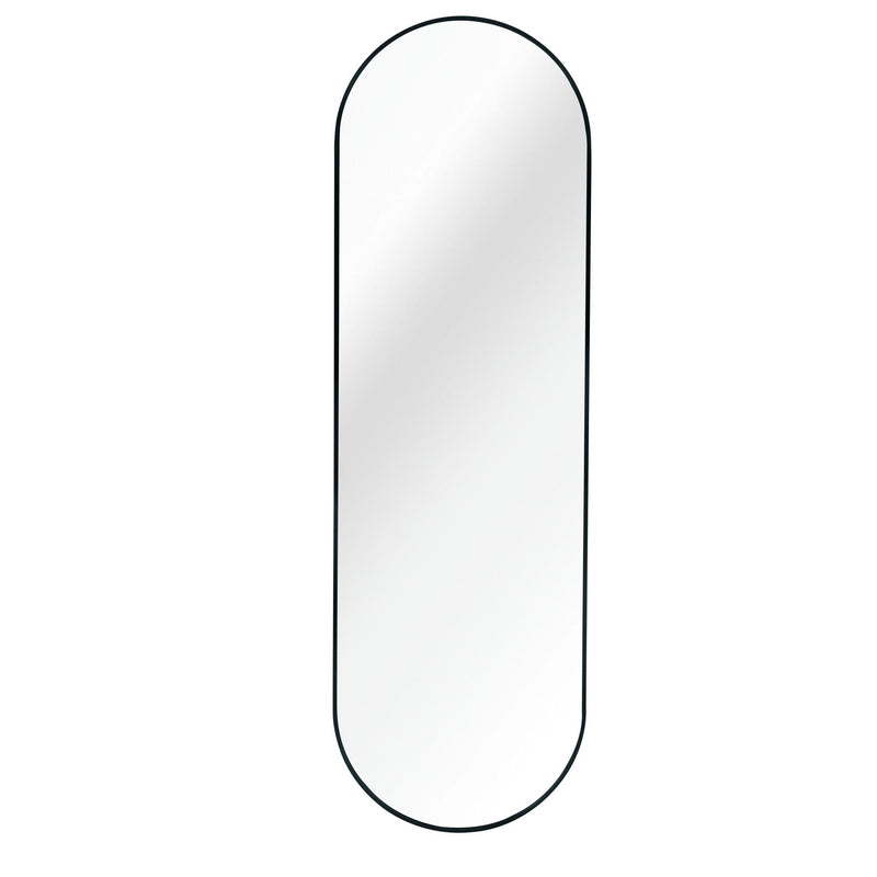Aluminum Oval Framed Full Length Hanging Mirror - Black