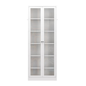 Industrial Metal Kitchen Pantry Cabinet With Adjustable Shelves - White