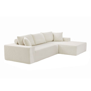 Modern Minimalist Style Couch, Upholstered Sleeper Sofa for Living Room, Bedroom, Salon, 2 PC Free Combination, L-Shape, Right Hand Facing Sectional sofa