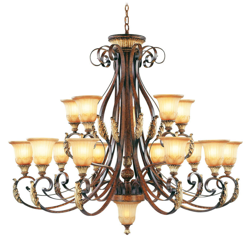 47" Multi Light Dimmable Chandelier With Shades - Bronze