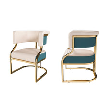 Load image into Gallery viewer, Dining Chairs Ergonomic Curved Backres (Set of 2) - Blue / Neutral
