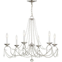 Load image into Gallery viewer, 24" Six Light Dimmable Chandelier With Shades - Nickel
