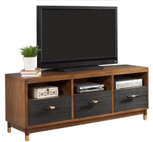 Load image into Gallery viewer, Mahogany Solids &amp; Veneer Open Shelving TV Stand - Brown / Black
