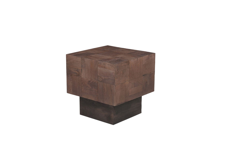 22" Solid Wood Square End Table - Dark Brown