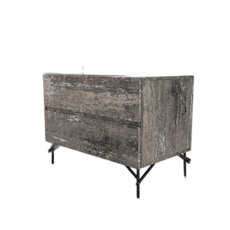 Two Drawer Nightstand - Distressed Gray